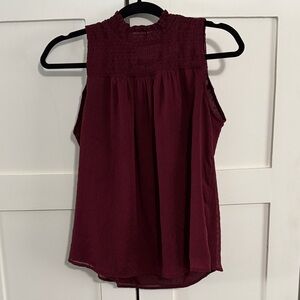 LOFT Rich Burgundy Sleeveless Blouse